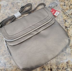 Relic by Fossil Pewter Silver Crossbody Bag